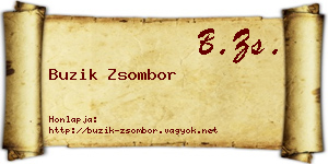 Buzik Zsombor névjegykártya